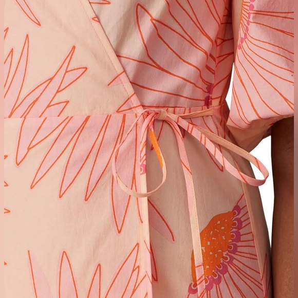 Kate Spade-Falling Flowers 100% cotton midi wrap dress.Foral print.Size 16 - Picture 10 of 12